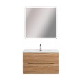 Тумба с раковиной подвесная BelBagno МАРИНА (MARINO) 80 Rovere Bianco, раковина белая MARINO-CER-MINI-800-2C-SO-WO-P;BB-8099-3-80