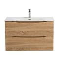Тумба с раковиной подвесная BelBagno МАРИНА (MARINO) 80 Rovere Bianco, раковина белая MARINO-CER-MINI-800-2C-SO-WO-P;BB-8099-3-80