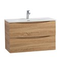 Тумба с раковиной подвесная BelBagno МАРИНА (MARINO) 80 Rovere Bianco, раковина белая MARINO-CER-MINI-800-2C-SO-WO-P;BB-8099-3-80