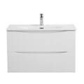 Тумба с раковиной подвесная BelBagno МАРИНА (MARINO) 80 Bianco Opaco, раковина белая MARINO-CER-MINI-800-2C-SO-BO-P;BB-8099-3-80