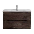 Тумба с раковиной подвесная BelBagno МАРИНА (MARINO) 70 Rovere Nature Grigio, раковина белая MARINO-CER-MINI-700-2C-SO-RNG-P;BB-8099-3-70