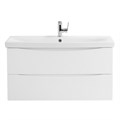 Тумба с раковиной подвесная BelBagno МАРИНА (MARINO) 90 Bianco Lucido , раковина белая MARINO-CER-900-2C-SO-BL-P