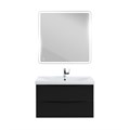 Тумба с раковиной подвесная BelBagno МАРИНА (MARINO) 80 Nero Lucido, раковина белая MARINO-CER-800-2C-SO-NL-P