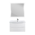 Тумба с раковиной подвесная BelBagno МАРИНА (MARINO) 80 Bianco Opaco, раковина белая MARINO-CER-800-2C-SO-BO-P