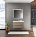Тумба с раковиной подвесная BelBagno МАРИНА (MARINO) 70 Rovere Bianco, раковина белая MARINO-CER-700-2C-SO-WO-P