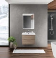 Тумба с раковиной подвесная BelBagno МАРИНА (MARINO) 60 Rovere Bianco, раковина белая MARINO-CER-600-2C-SO-WO-P