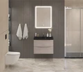Тумба с раковиной подвесная BelBagno МАРИНА (MARINO) 70 Rovere Grigio, раковина чёрная BB700/450-LV-ART-AST-NERO MARINO-700-2C-SO-RG-P;BB700/450-LV-ART-AST-NERO