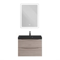 Тумба с раковиной подвесная BelBagno МАРИНА (MARINO) 70 Rovere Grigio, раковина чёрная BB700/450-LV-ART-AST-NERO MARINO-700-2C-SO-RG-P;BB700/450-LV-ART-AST-NERO