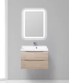 Тумба с раковиной подвесная BelBagno МАРИНА (MARINO) 70 Rovere Grigio, раковина белая MARINO-700-2C-SO-RG-P;BB700/450-LV-MR-AST