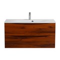 Тумба с раковиной подвесная BelBagno МАРИНА (MARINO) 100 Rovere Cillegio, раковина белая BB1000/450-LV-MR-FT MARINO-1000-2C-SO-RC-P;BB1000/450-LV-MR-FT