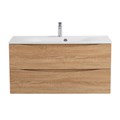 Тумба с раковиной подвесная BelBagno МАРИНА (MARINO)100 Rovere Bianco, раковина белая BB1000/450-LV-MR-FT MARINO-1000-2C-SO-WO-P;BB1000/450-LV-MR-FT