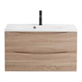Тумба с раковиной подвесная BelBagno МАРИНА (MARINO) 100 Rovere Bianco, раковина белая MARINO-1000-2C-SO-WO-P;BB1000/445-LV-MR-PR