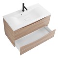 Тумба с раковиной подвесная BelBagno МАРИНА (MARINO) 100 Rovere Bianco, раковина белая MARINO-1000-2C-SO-WO-P;BB1000/445-LV-MR-PR