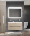 Тумба с раковиной подвесная BelBagno МАРИНА (MARINO) 100 Crema Opaco, раковина белая BB1000/450-LV-MR-FT MARINO-1000-2C-SO-CO-P;BB1000/450-LV-MR-FT