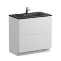 Тумба с раковиной напольная BelBagno МАРИНА (MARINO) 80 Bianco Lucido, раковина чёрная BB800/450-LV-ART-PR-NERO MARINO-800-2C-PIA-BL-P;BB800/450-LV-ART-PR-NERO