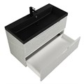 Тумба с раковиной подвесная BelBagno ПОБЕДА (VITTORIA) 80 Toros Bianco, раковина чёрная VITTORIA-800-2C-SO-TB-P;BB800/450-LV-ART-AST-NERO