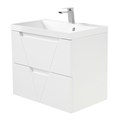 Тумба с раковиной подвесная BelBagno ПОБЕДА (VITTORIA) 70 Bianco Lucido-P, раковина белая VITTORIA-700-2C-SO-BL-P;BB700/450-LV-MR-AST