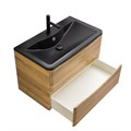 Тумба с раковиной подвесная BelBagno ИСТОЧНИК (ACQUA) 80 Rovere Rustico, раковина чёрная ACQUA-800-2C-SO-RR;BB800/455-LV-ART-ALR-NERO