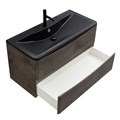 Тумба с раковиной подвесная BelBagno ИСТОЧНИК (ACQUA) 80 Rovere Nature Grigio, раковина чёрная ACQUA-800-2C-SO-RNG;BB800/455-LV-ART-ALR-NERO
