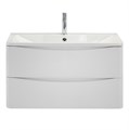 Тумба с раковиной подвесная BelBagno ИСТОЧНИК (ACQUA) 80 Bianco Lucido, раковина белая ACQUA-800-2C-SO-BL;BB800/455-LV-MR-ALR