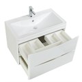 Тумба с раковиной подвесная BelBagno ИСТОЧНИК (ACQUA) 80 Bianco Lucido, раковина белая ACQUA-800-2C-SO-BL;BB800/455-LV-MR-ALR