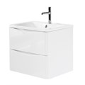 Тумба с раковиной подвесная BelBagno ИСТОЧНИК (ACQUA) 70 Bianco Lucido, раковина белая ACQUA-700-2C-SO-BL;BB700/455-LV-MR-ALR