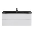 Тумба с раковиной подвесная BelBagno ИСТОЧНИК (ACQUA) 120 Bianco Lucido, раковина чёрная ACQUA-1200-2C-SO-BL;BB1200/455-LV-ART-ALR-NERO