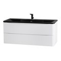 Тумба с раковиной подвесная BelBagno ИСТОЧНИК (ACQUA) 120 Bianco Lucido, раковина чёрная ACQUA-1200-2C-SO-BL;BB1200/455-LV-ART-ALR-NERO