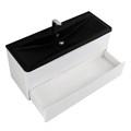 Тумба с раковиной подвесная BelBagno ИСТОЧНИК (ACQUA) 120 Bianco Lucido, раковина чёрная ACQUA-1200-2C-SO-BL;BB1200/455-LV-ART-ALR-NERO