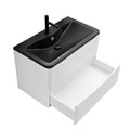 Тумба с раковиной подвесная BelBagno ИСТОЧНИК (ACQUA) 100 Bianco Lucido, раковина чёрная ACQUA-1000-2C-SO-BL;BB1000/455-LV-ART-ALR-NERO