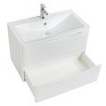 Тумба с раковиной подвесная BelBagno ИСТОЧНИК (ACQUA) 100 Bianco Lucido, раковина белая ACQUA-1000-2C-SO-BL;BB1000/455-LV-MR-ALR