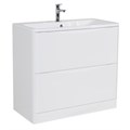 Тумба с раковиной напольная BelBagno ИСТОЧНИК (ACQUA) 80 Bianco Lucido, раковина белая ACQUA-800-2C-PIA-BL;BB800/455-LV-MR-ALR