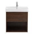 Тумба с раковиной подвесная с одним ящиком BelBagno НЕОН (NEON) 50 Rovere Scuro, раковина белая NEON-500-1C-SO-RS;19050