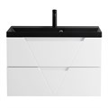 Тумба с раковиной подвесная BelBagno ПОБЕДА (VITTORIA) 90 Bianco Opaco, раковина чёрная VITTORIA-900-2C-SO-BO-P;BB900/450-LV-ART-AST-NERO
