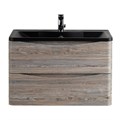 Тумба с раковиной подвесная BelBagno ИСТОЧНИК (ACQUA) 80 Pino Scania, раковина чёрная ACQUA-800-2C-SO-PS;BB800/455-LV-ART-ALR-NERO