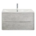 Тумба с раковиной подвесная BelBagno ИСТОЧНИК (ACQUA) 80 Cemento Verona Grigio, раковина белая ACQUA-800-2C-SO-CVG;BB800/455-LV-MR-ALR