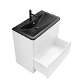 Тумба с раковиной напольная BelBagno ИСТОЧНИК (ACQUA) 100 Bianco Lucido, раковина чёрная ACQUA-1000-2C-PIA-BL;BB1000/455-LV-ART-ALR-NERO