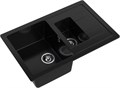 GRANFEST Мойка композит QUADRO GF-Q--775KL 1.5-чаш+крыло 775*500мм  черный арт.GF- Q-775KL черный