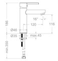 Смеситель для раковины DRAKO 3304NM чёрный 3304NM