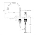 Смеситель для раковины однорычажный на 2 отверстия ADAGIO 914702NM черный 914702NM