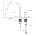 Смеситель для раковины однорычажный на 2 отверстия ODISEA 394702GR графит 394702GR