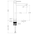 Смеситель для раковины чаши с холодным открытием MAMMA MIA 840203NM чёрный 840203NM