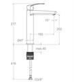 Смеситель для раковины чаши  NEW FLY 571011NM чёрный 571011NM