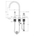 Cмеситель для раковины с выдвижным шлангом на три отверстия ADAGIO 914103NM черный 914103NM