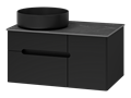 Тумба под раковину Misty Роял 80 подвесная (черная) П-Роя-01080-021П2Я