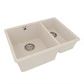 Кухонная мойка Lemark SINARA 550.2-U подстольного монтажа с доп.чашей из кварцгранита, Шампань 9910084