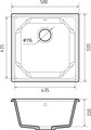 GRANFEST Мойка композит UNIQUE, GF-U-500, 1-чаша 500*500, черный U-500 черный