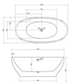 Акриловая ванна ABBER AB9207MB черная матовая AB9207MB