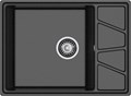 GRANFEST Мойка композит VERTEX, GF-V-680L, чаш+кр 680*500, черный V-680L черный - фото 45238