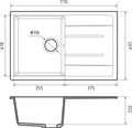 GRANFEST Мойка композит QUADRO GF-Q--780L чаша с крылом 780*500 мм, кашемир Q-780L кашемир